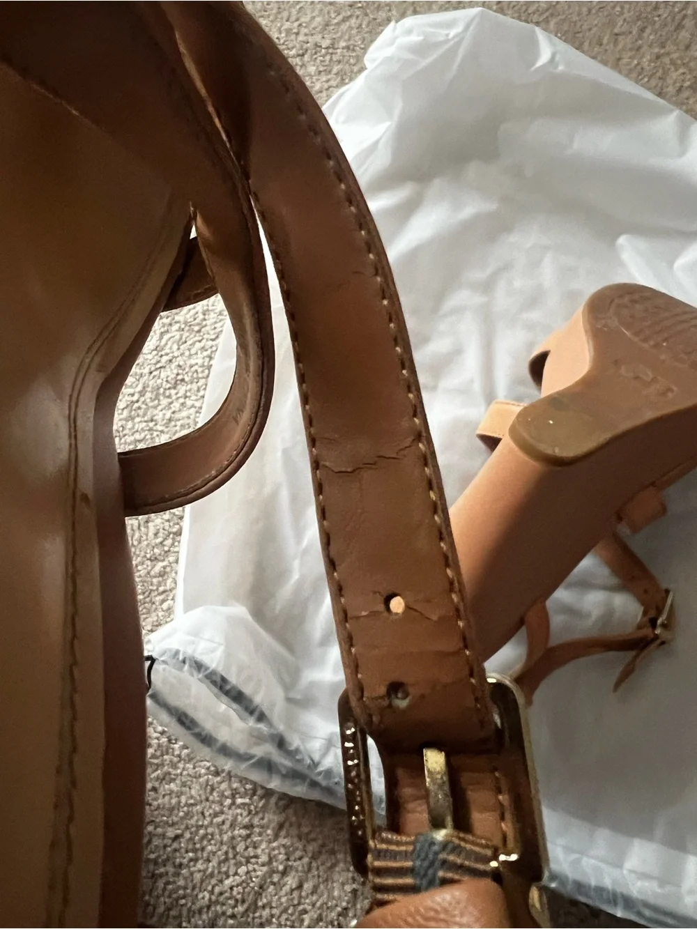 Gianni Bini Brown Leather Strappy Heeled Sandals